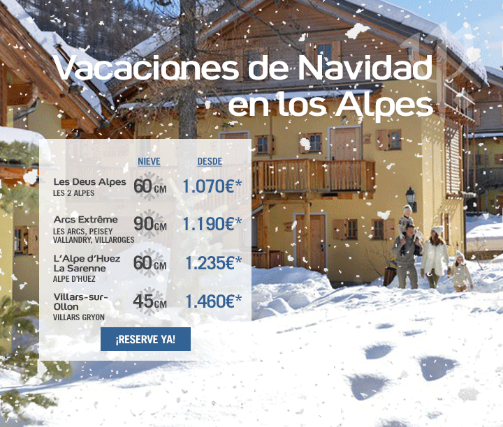 Vacaciones de Navidad en los Alpes. Ofertas de última hora