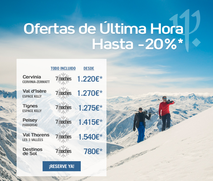 Ofertas de Última Hora. Hasta -20% de descuento.