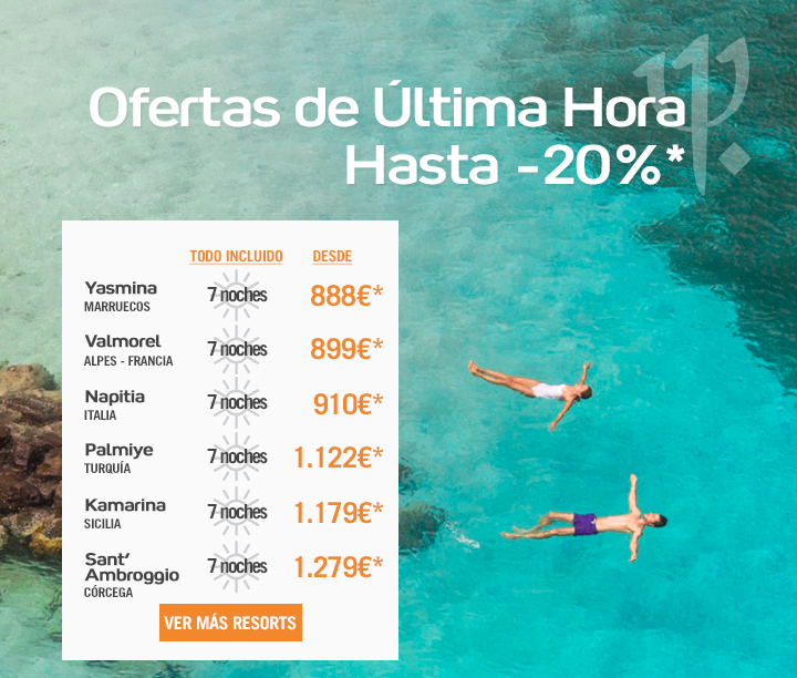 Ofertas de Última Hora. Hasta -20% de descuento.